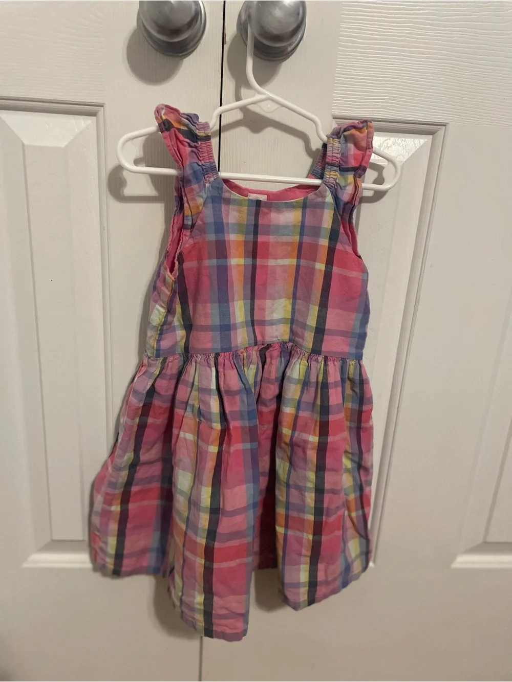 GAP Pink Plaid Sundress with Multicolor Stripes
